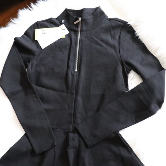 Karen Millen Black Long Sleeve Skater Dress Size 2 - Picture 4 of 8